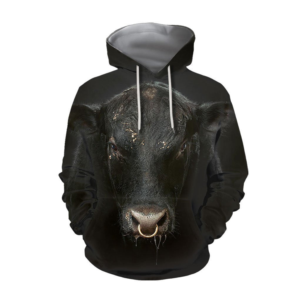 3D All Over Printed Black Cow  Hoodie - Amaze Style�?�