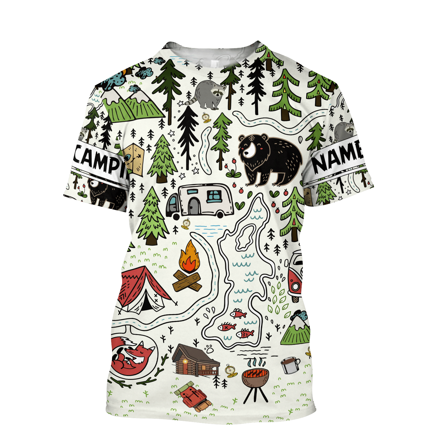 Camping 3D All Over Printed Unisex Shirts Camp Maps - Amaze Style�?�