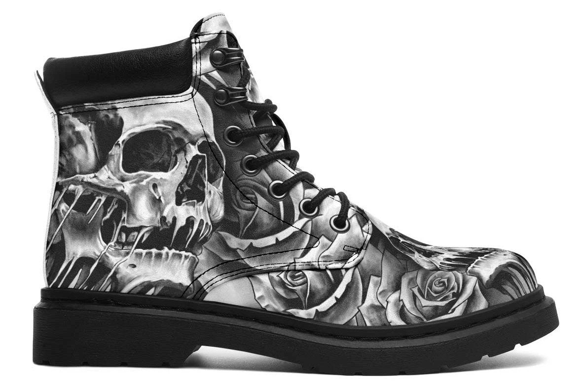 3D Skull Boots Grey Scary Skull - Amaze Style�?�