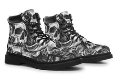 3D Skull Boots Grey Scary Skull - Amaze Style�?�