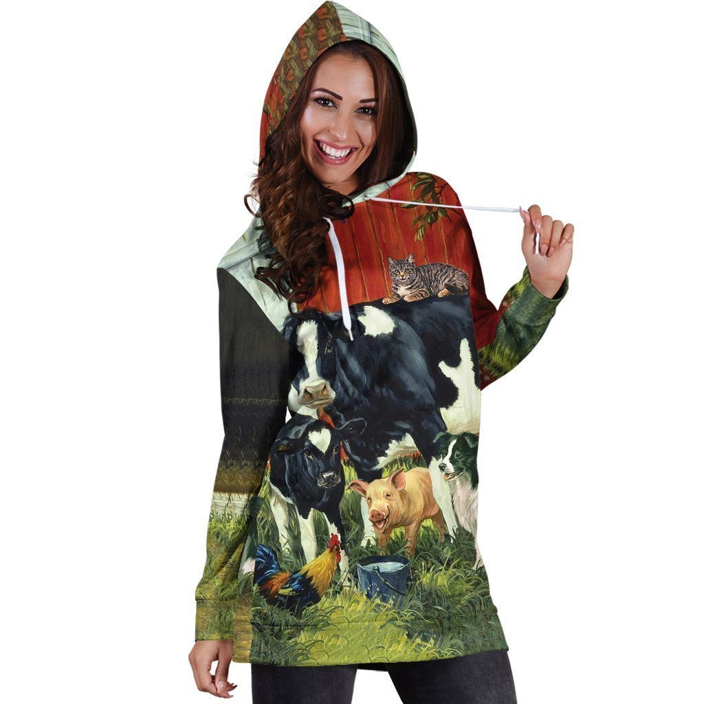 Animal in my famer Hoodie Dress - Amaze Style�?�