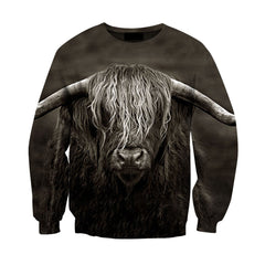 3D All Over Printed Cow Has Long Horns Hoodie - Amaze Style�?�