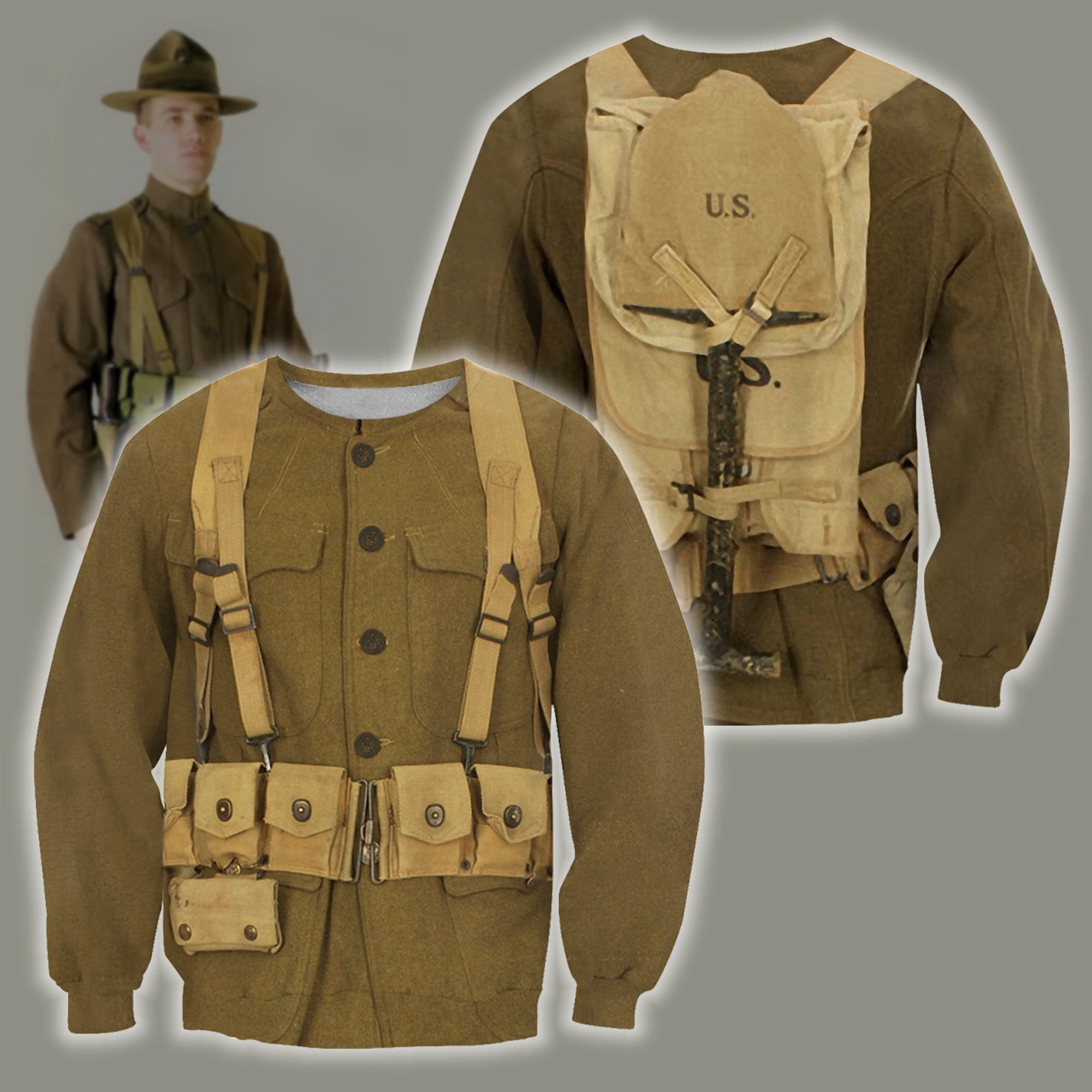 3D All Over Printed U.S. WWI Soldier Shirts - Amaze Style�?�