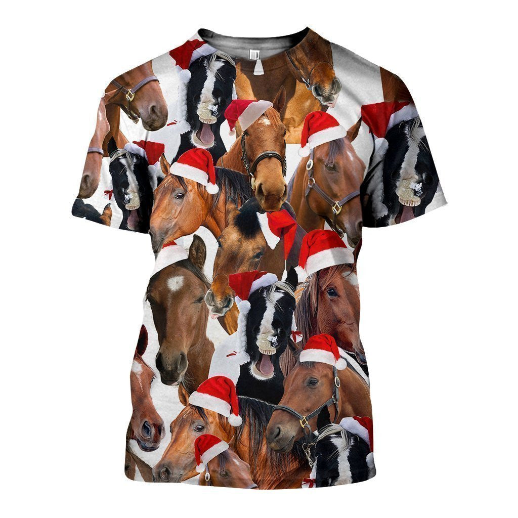 3D All Over Printed Horse Merry Christmas Shirts and Shorts - Amaze Styleï¿½?ï¿½