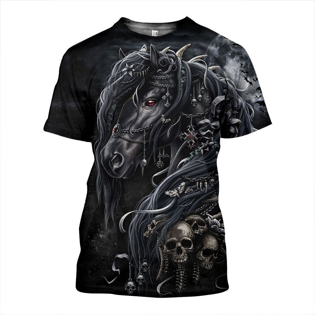 3D All Over Printed Black Horse - Amaze Style�?�