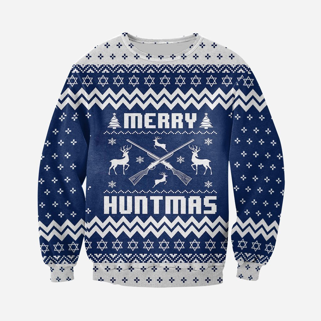 3D All Over Printed Ugly Sweater Merry Huntmas Shirt - Amaze Style�?�