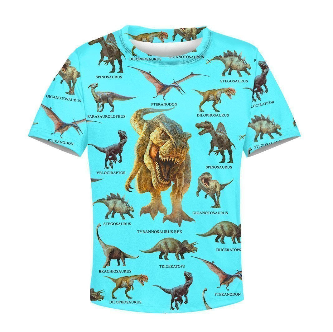 3D All Over Printed Blue Dinosaurs T-Rex Shirts - Amaze Styleï¿½?ï¿½