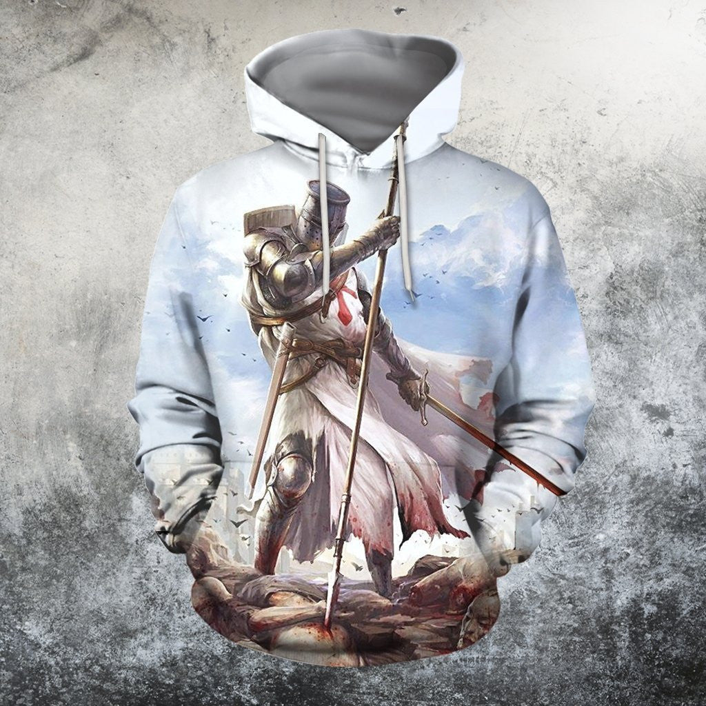 3D All Over Printed Knights Templar T-shirt Hoodie - Amaze Styleï¿½?ï¿½