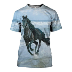 3D All Over Printed Horse Black Shirts And Shorts - Amaze Style�?�