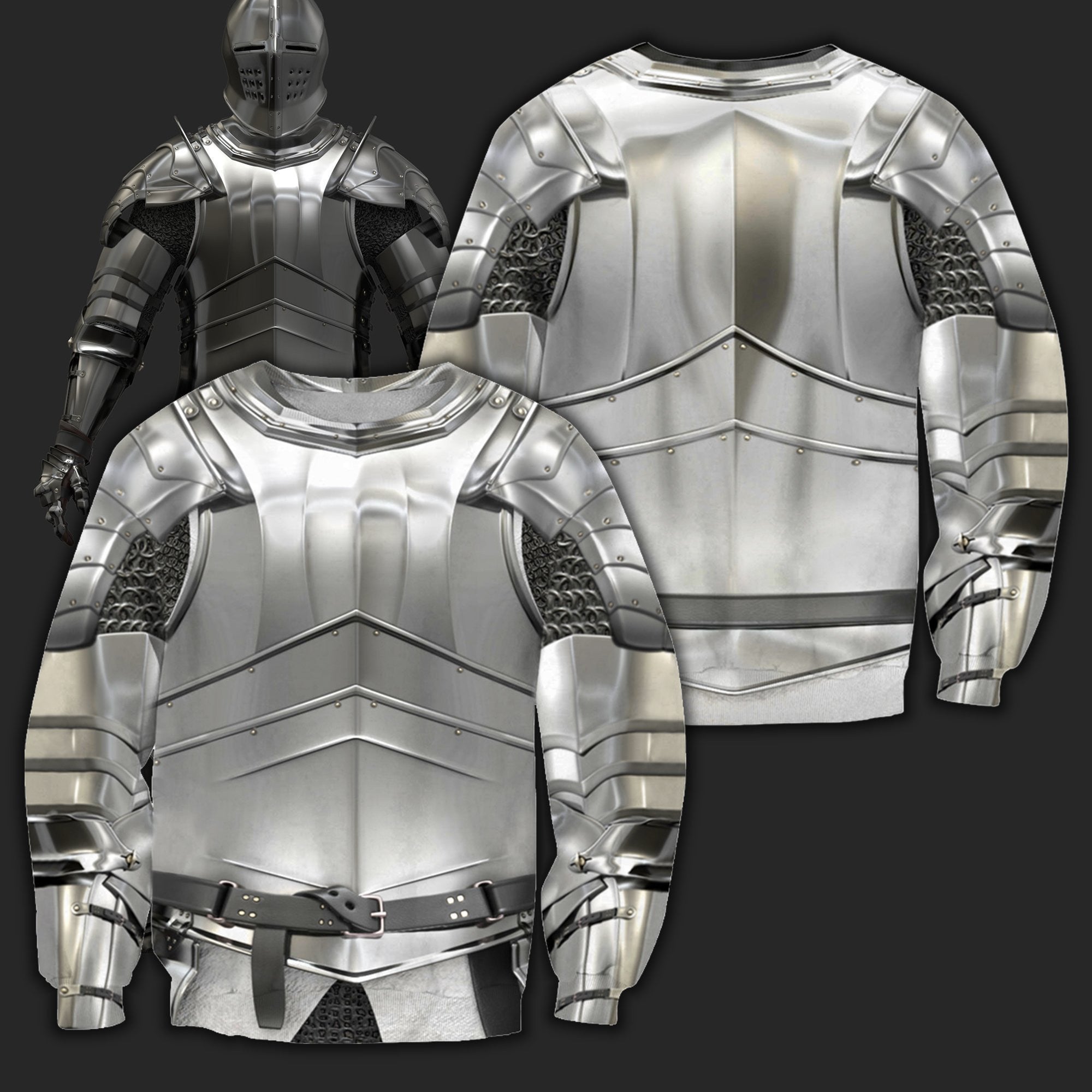 3D All Over Printed Knight Armor Tops - Amaze Style�?�