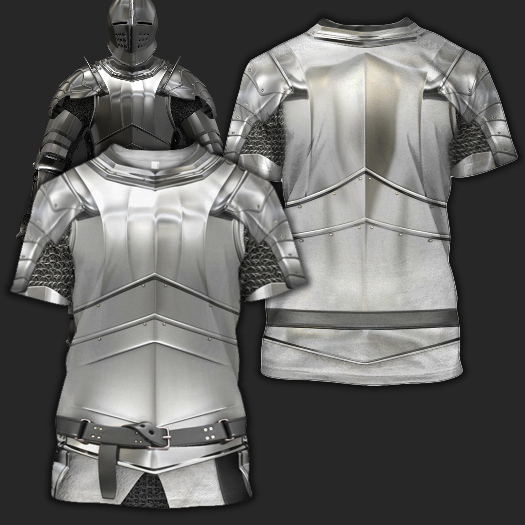 3D All Over Printed Knight Armor Tops - Amaze Style�?�