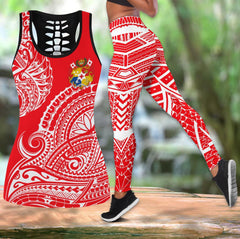 Polynesian Tonga Youthful Dynamic Style White Color Legging & Tank top-ML - Amaze Style�?�-Apparel