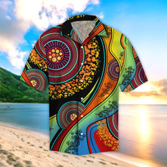 Aboriginal Australia Indigenous Lizard Beach Shirt TR2707206S - Amaze Style�?�-Apparel