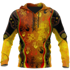 Aboriginal Australia Rock Painting Hand Lizard Art Golden Style shirts for men and women TR2606204S - Amaze Style�?�-Apparel