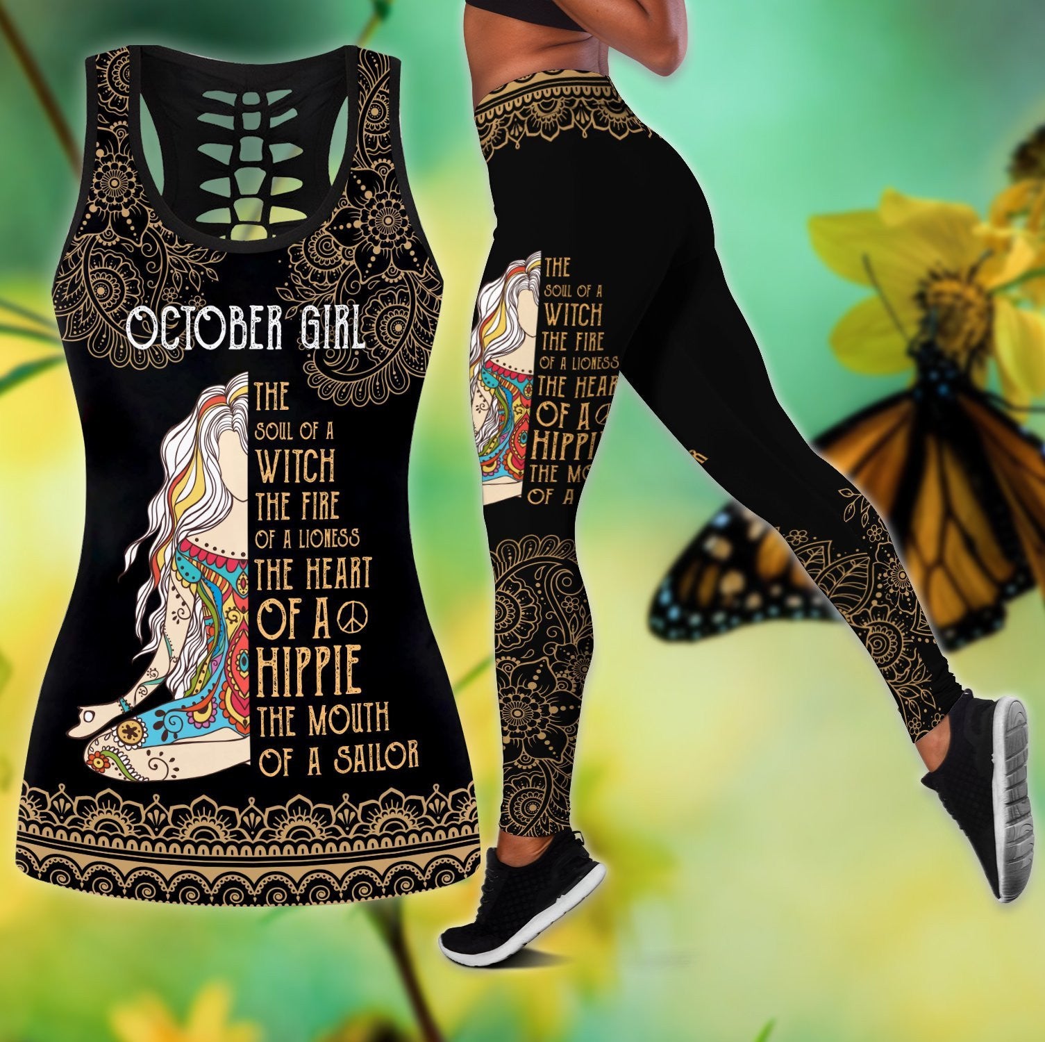 October girl The soul of a Witch Yoga Combo Legging Tank - Amaze Style�?�-Apparel