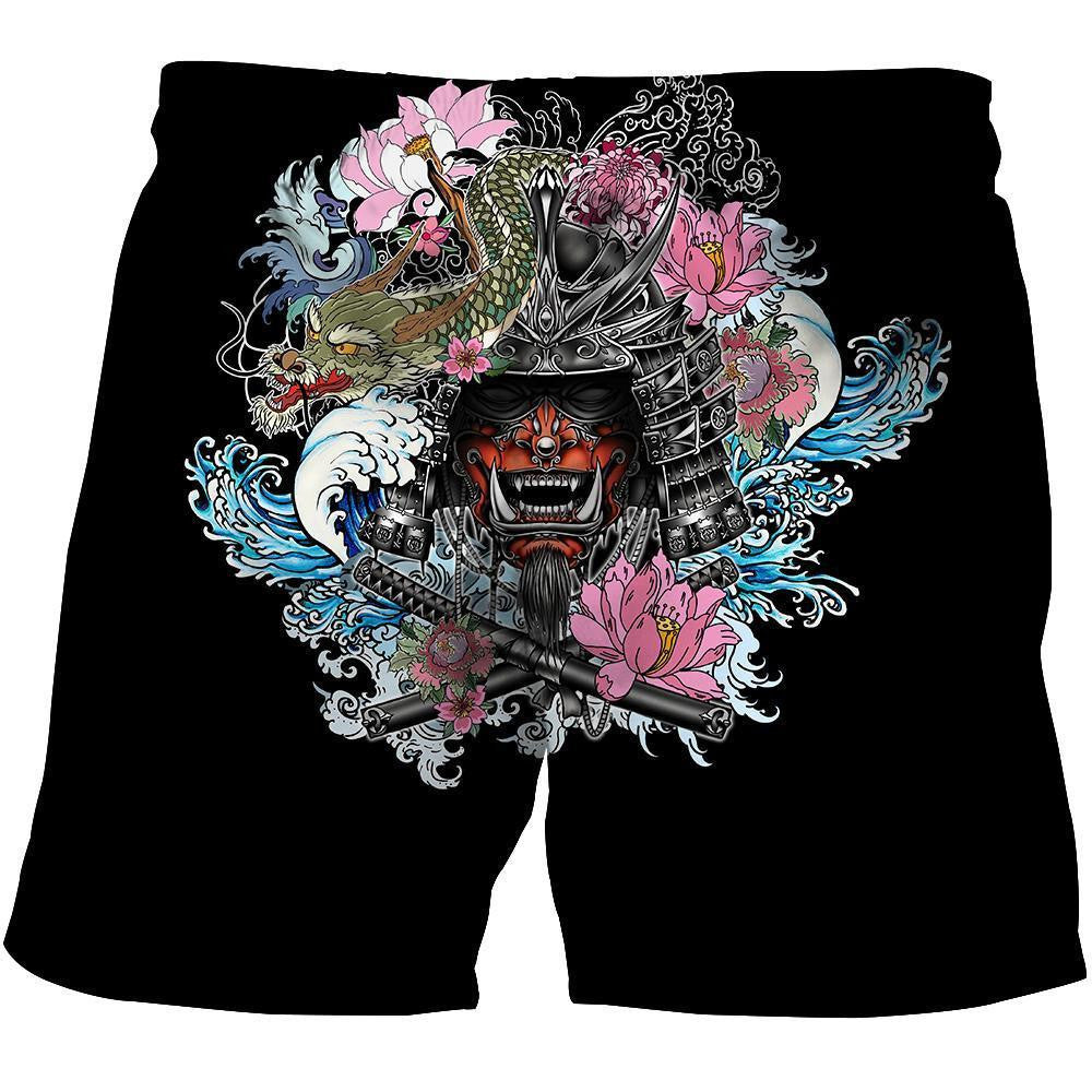 Samurai Oni Mask Tattoo 3D Over Printed Hoodie for Men and Women-ML - Amaze Style�?�