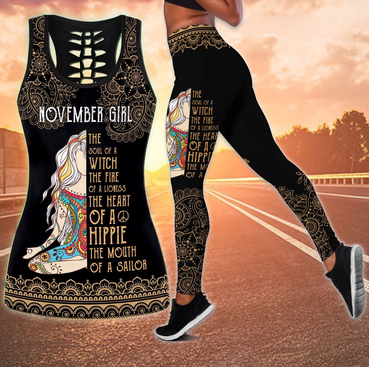 November girl The soul of a Witch Yoga Combo Legging Tank - Amaze Style�?�-Apparel