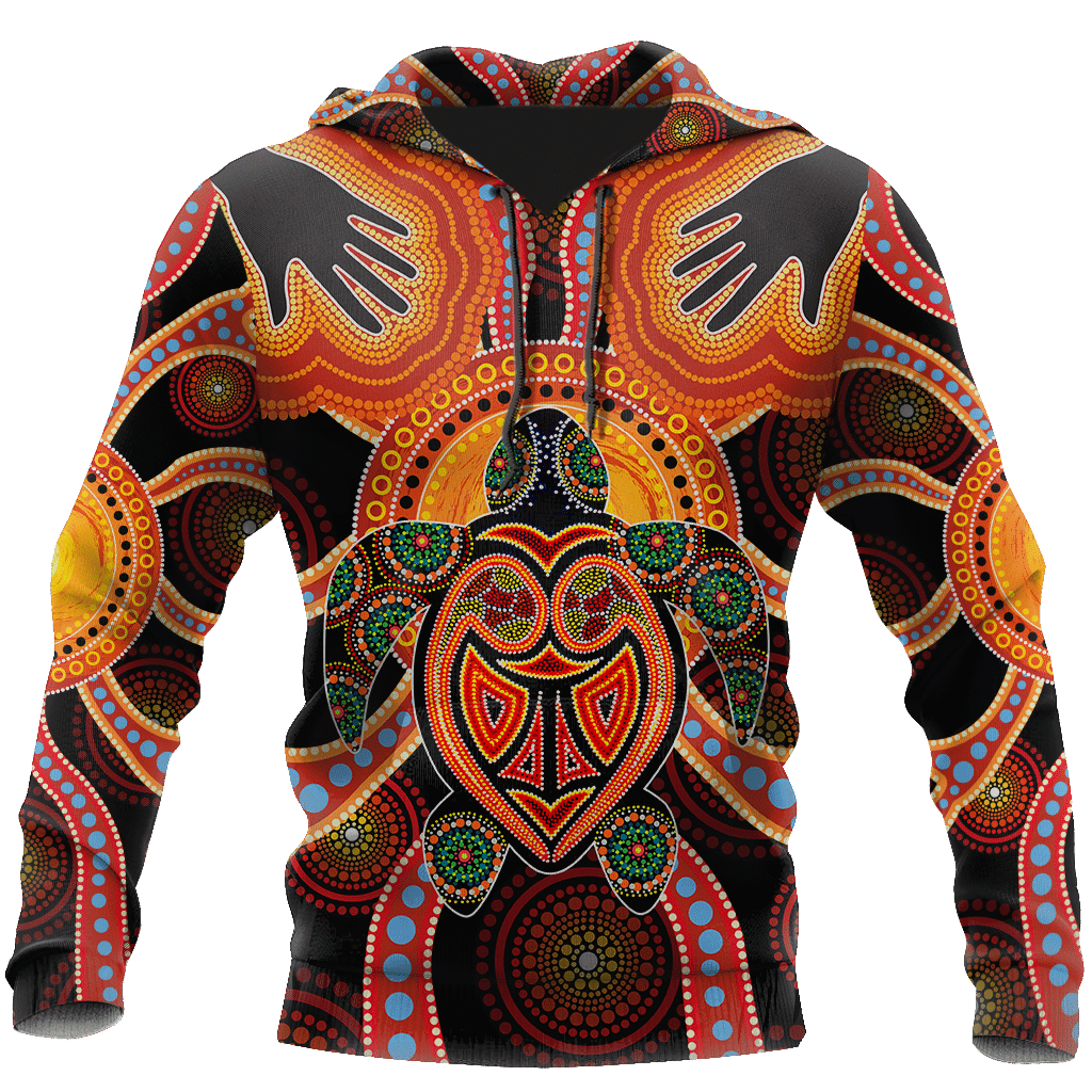 Aboriginal Turtle Touch the Sun Australia Indigenous Painting Art shirts for men and women - Amaze Style�?�-Apparel