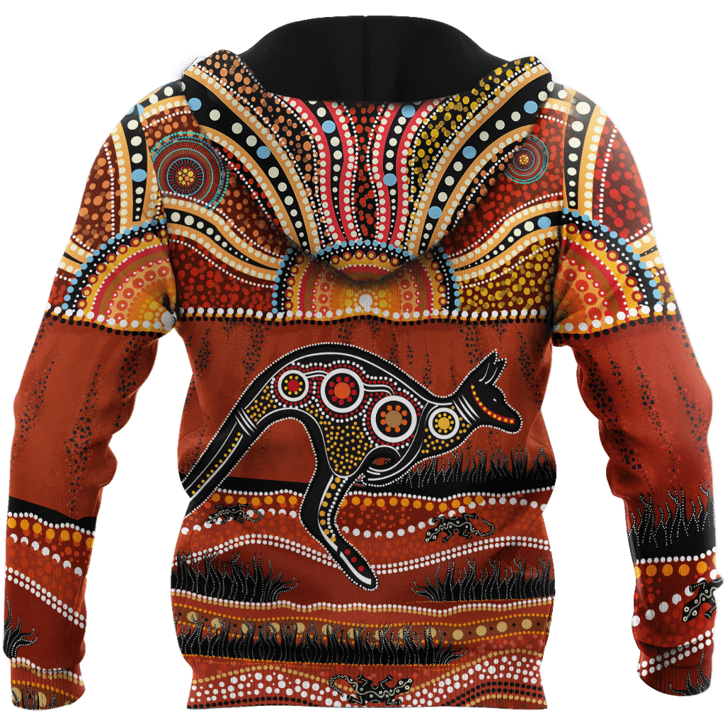 Aboriginal Australia Kangaroo running Lizard Art shirts for men and women TR2606205S - Amaze Style�?�-Apparel