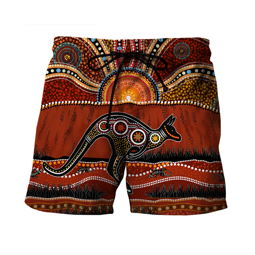 Aboriginal Australia Kangaroo running Lizard Art shirts for men and women TR2606205S - Amaze Style�?�-Apparel