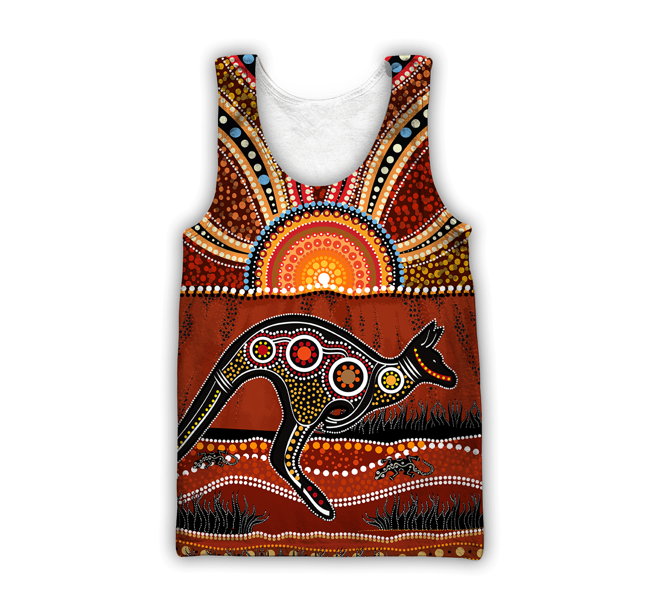 Aboriginal Australia Kangaroo running Lizard Art shirts for men and women TR2606205S - Amaze Style�?�-Apparel