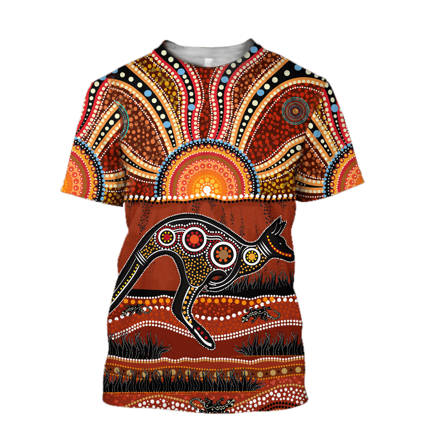 Aboriginal Australia Kangaroo running Lizard Art shirts for men and women TR2606205S - Amaze Style�?�-Apparel