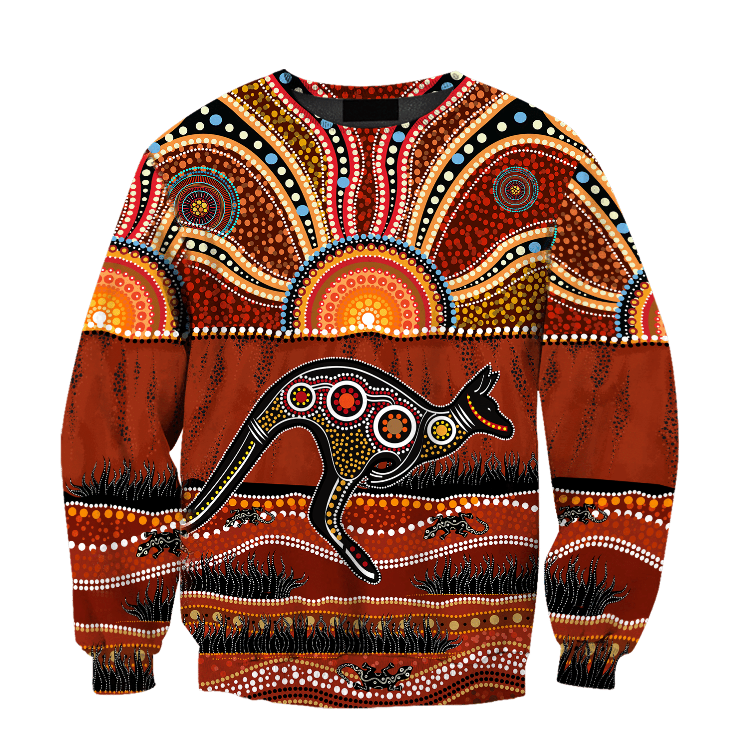 Aboriginal Australia Kangaroo running Lizard Art shirts for men and women TR2606205S - Amaze Style�?�-Apparel