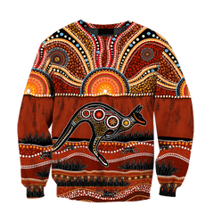 Aboriginal Australia Kangaroo running Lizard Art shirts for men and women TR2606205S - Amaze Style�?�-Apparel