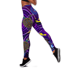 Aboriginal Purple Turtles Indigenous Australia Combo Legging Tank - Amaze Style�?�