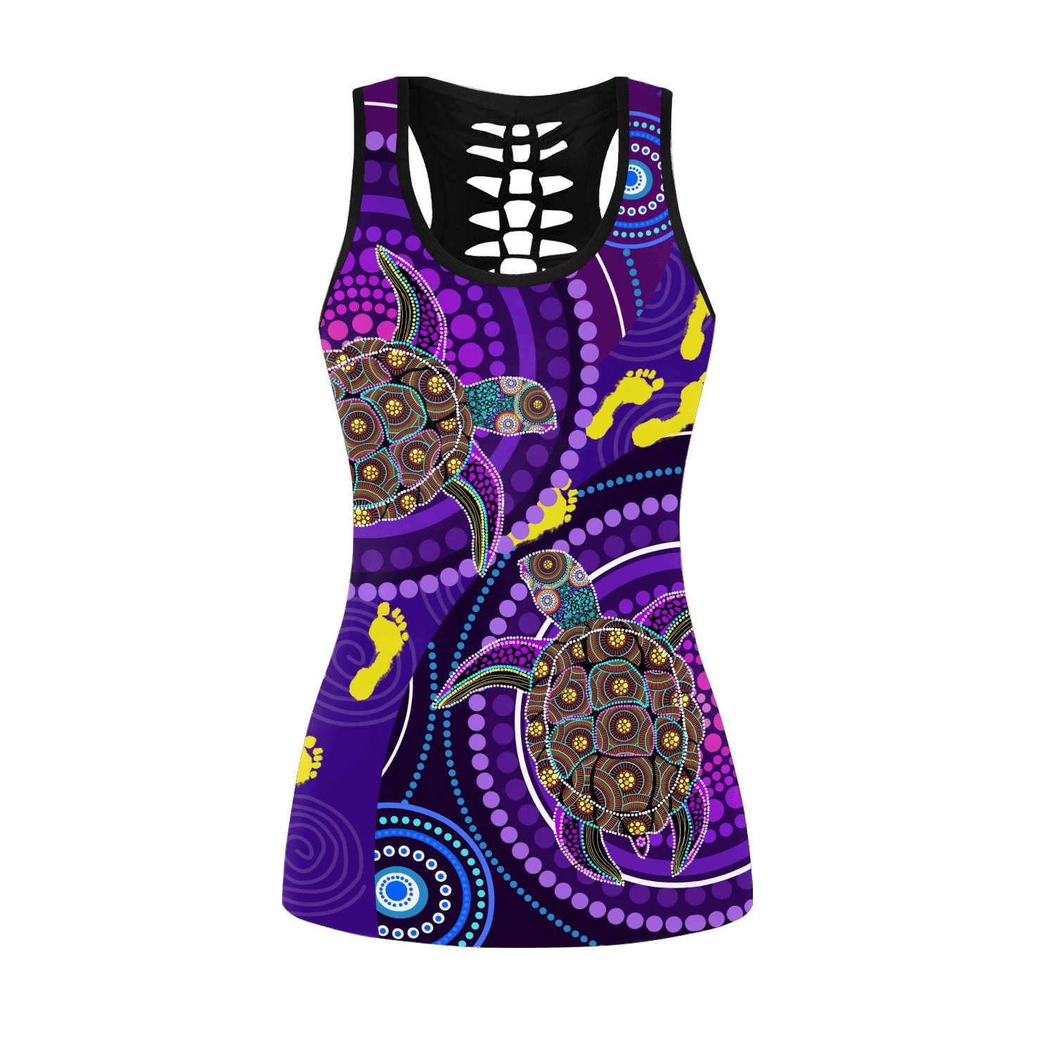 Aboriginal Purple Turtles Indigenous Australia Combo Legging Tank - Amaze Style�?�