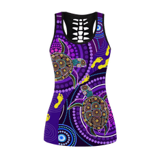 Aboriginal Purple Turtles Indigenous Australia Combo Legging Tank - Amaze Style�?�