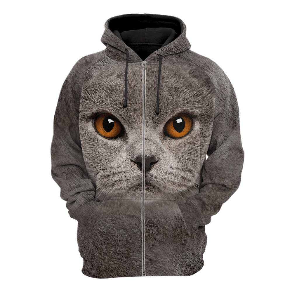 British Shorthair Cat face hair premium hoodie sweatshirt cover - Amaze Style�?�