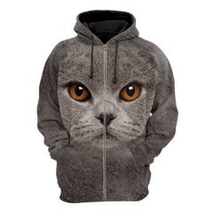 British Shorthair Cat face hair premium hoodie sweatshirt cover - Amaze Style�?�