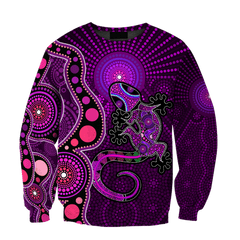 Aboriginal Australia Indigenous Purple The Lizard and The Sun shirts for men and women - Amaze Style�?�-Apparel