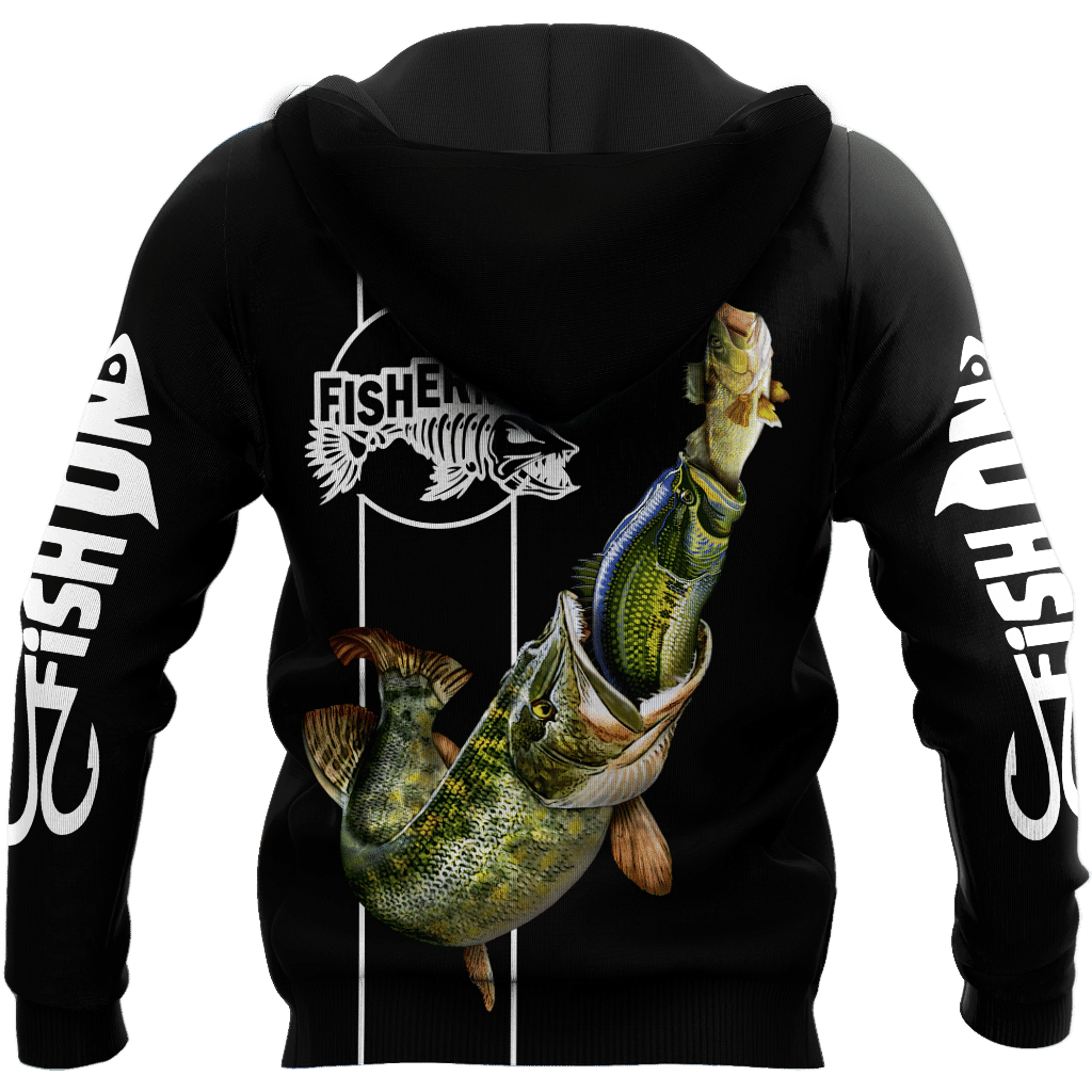 The great fish eats the small Black Fishing 3d print shirts - Amaze Style�?�-Apparel