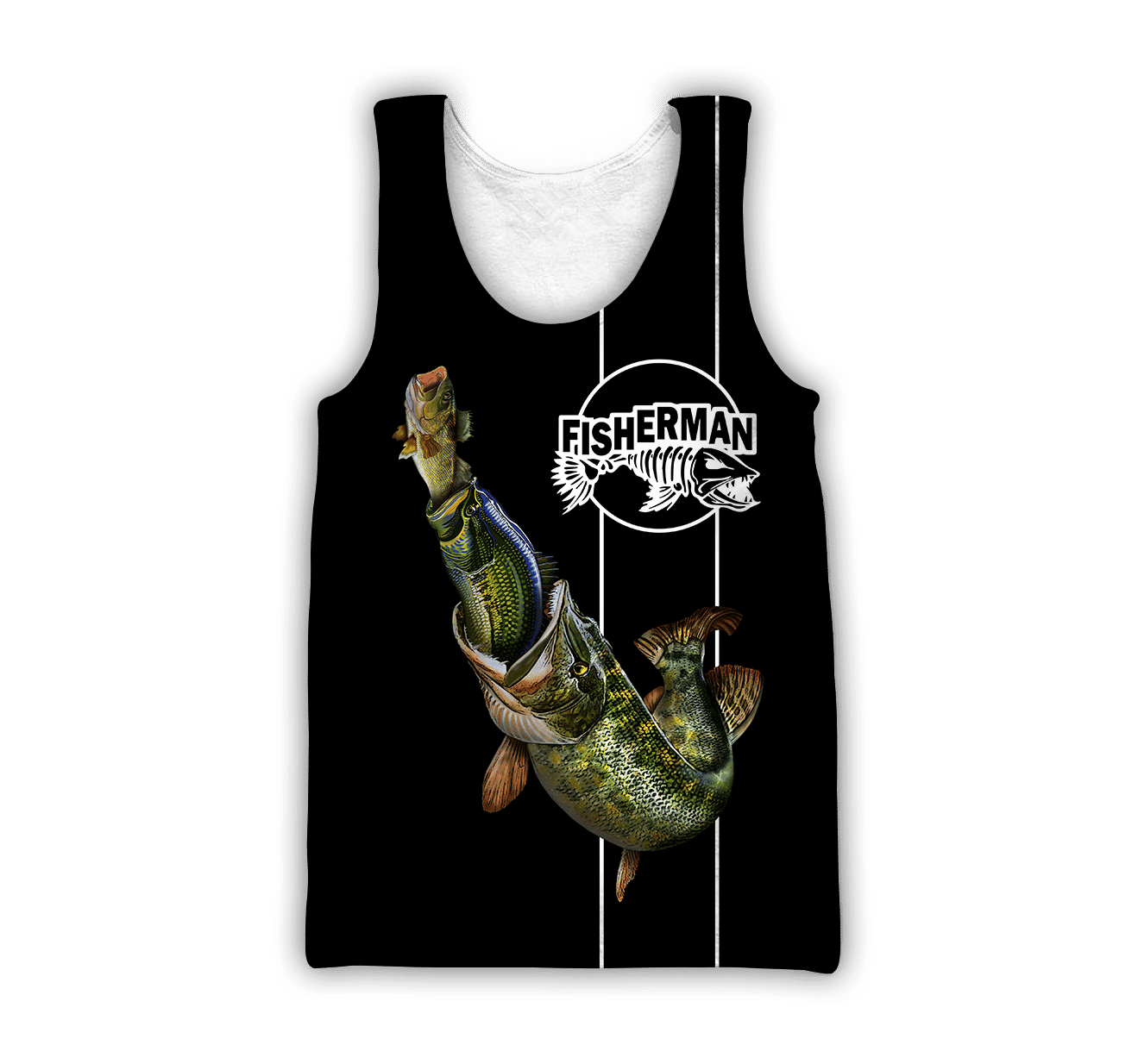 The great fish eats the small Black Fishing 3d print shirts - Amaze Style�?�-Apparel