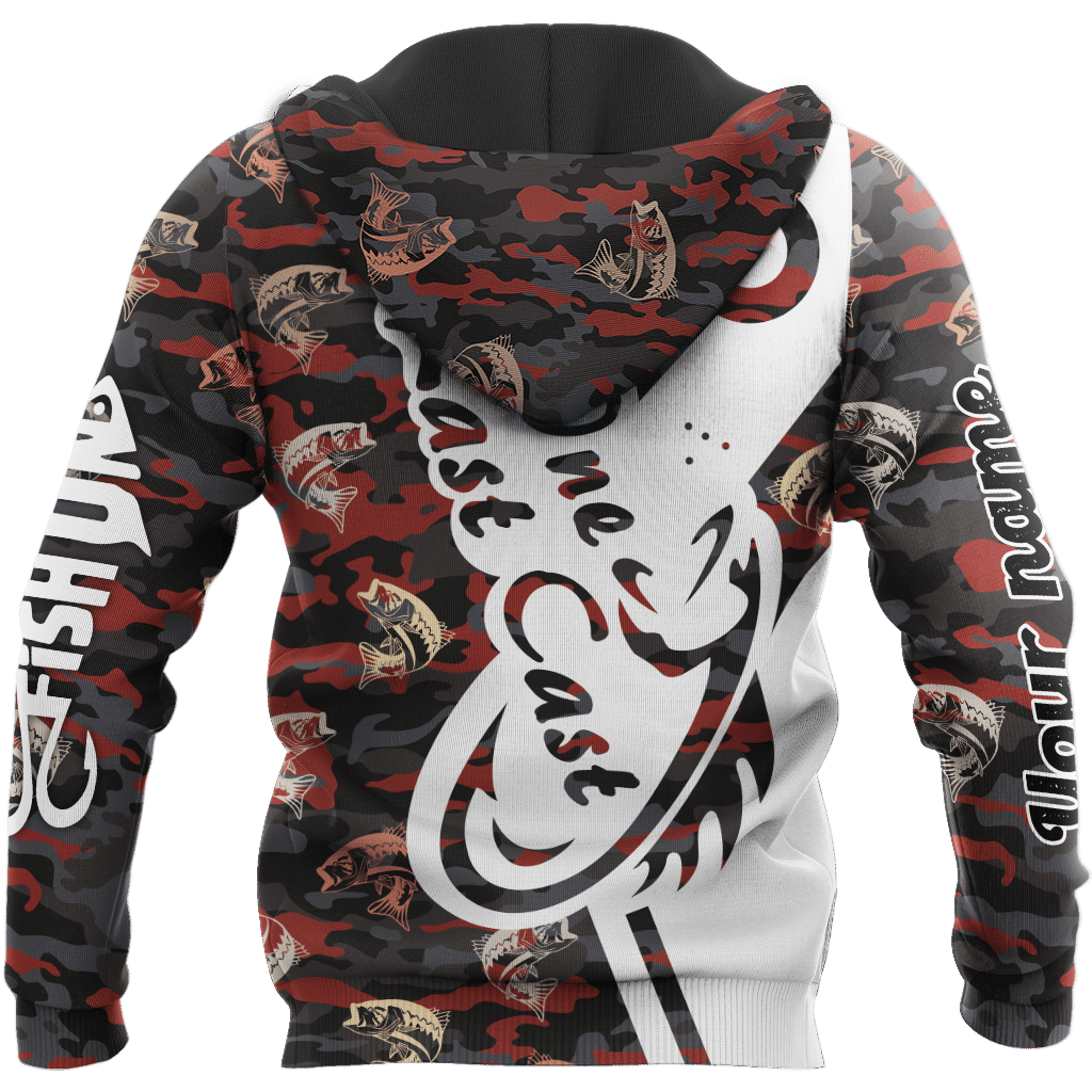 One Last Cast red camo fishing custom name design 3d print shirts - Amaze Style�?�-Apparel