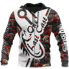 One Last Cast red camo fishing custom name design 3d print shirts - Amaze Style�?�-Apparel