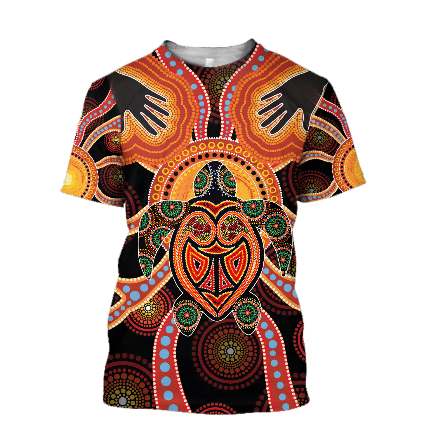 Aboriginal Turtle Touch the Sun Australia Indigenous Painting Art shirts for men and women - Amaze Style�?�-Apparel