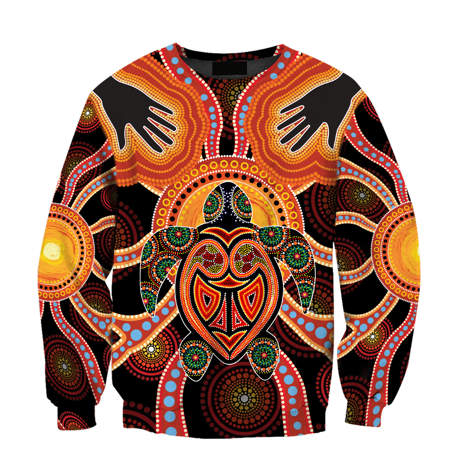 Aboriginal Turtle Touch the Sun Australia Indigenous Painting Art shirts for men and women - Amaze Style�?�-Apparel