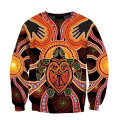 Aboriginal Turtle Touch the Sun Australia Indigenous Painting Art shirts for men and women - Amaze Style�?�-Apparel