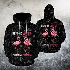 Beautiful All Over Printed Flamingo Before And After Camping Hoodie MH250820-MEI - Amaze Style�?�-Apparel