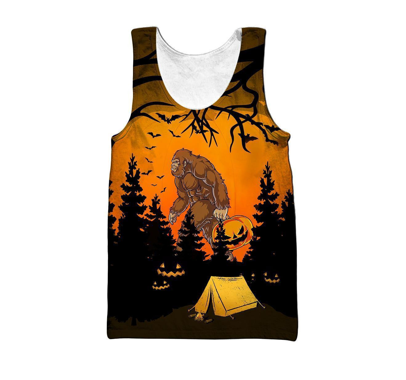 Beautiful All Over Printed Halloween Camping Big Foot Hoodie