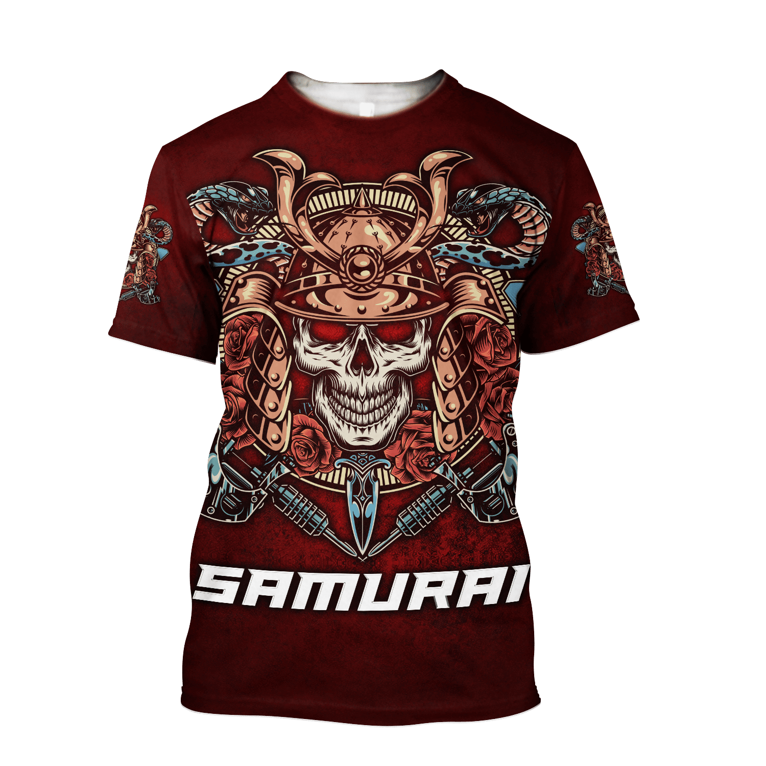 Premium Unisex All Over Printed Samurai Skull Shirts Hoodie