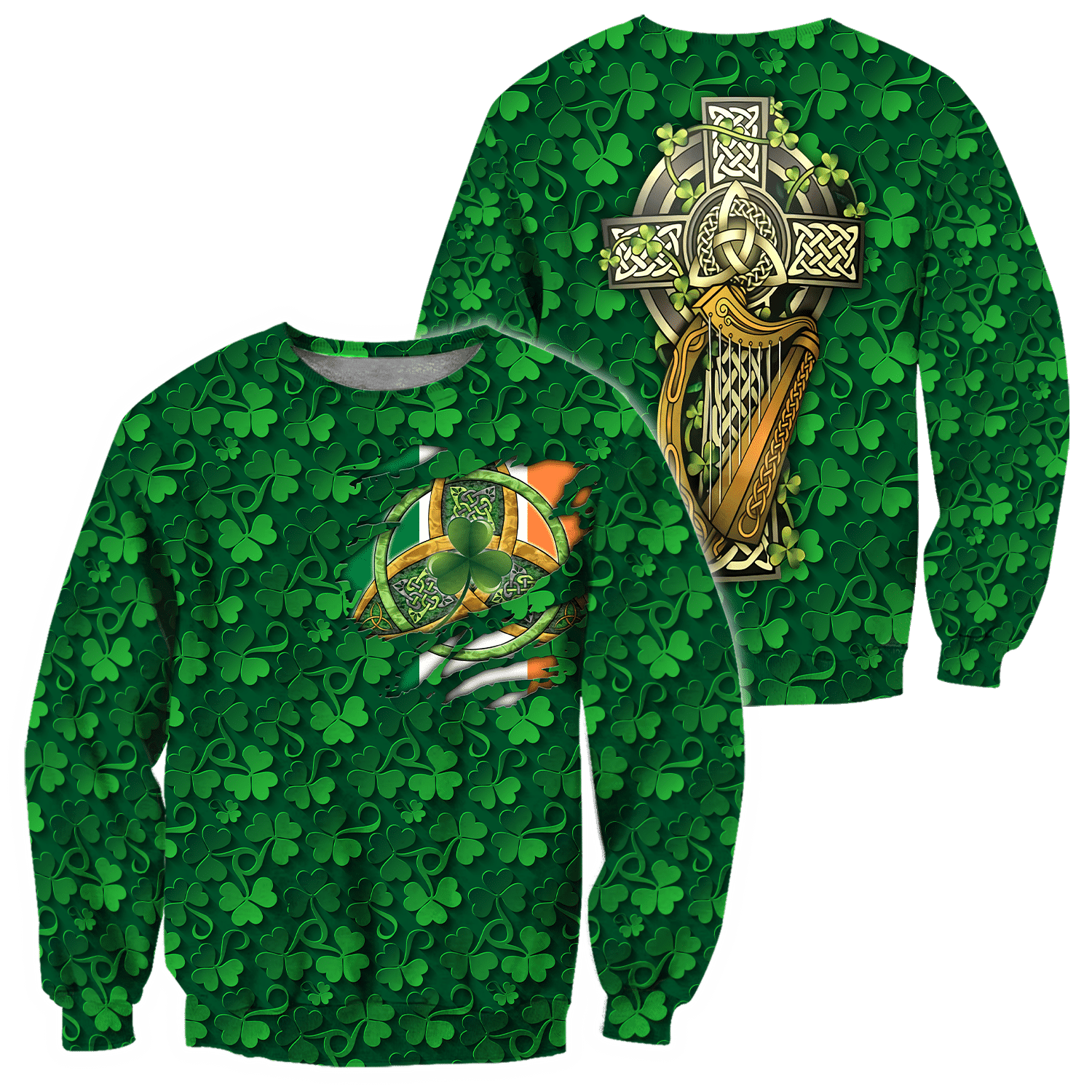 Premium Unisex All Over Printed Irish Symbols Shirts Hoodie