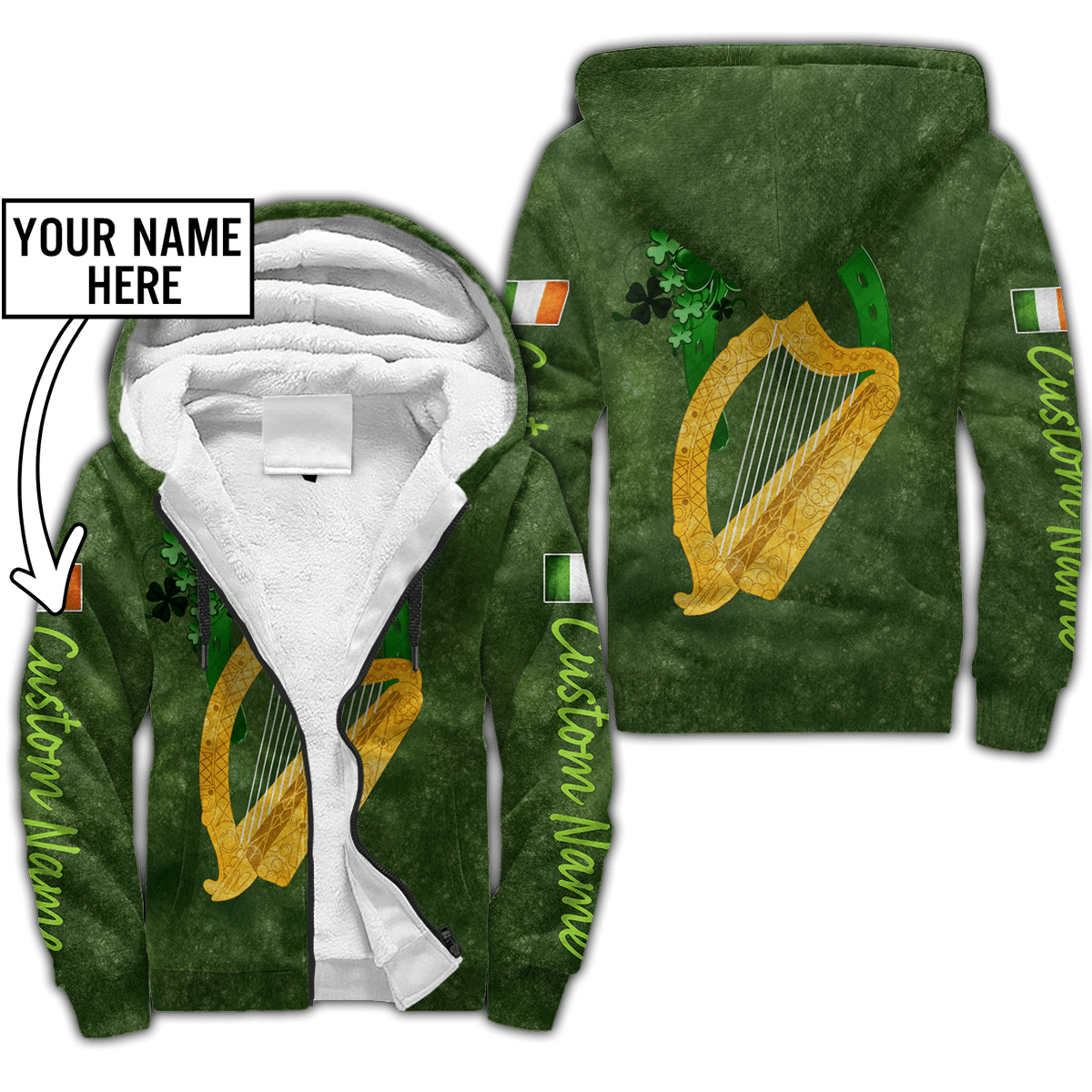 Premium Personalized Unisex All Over Printed Irish Symbols Shirts Hoodie