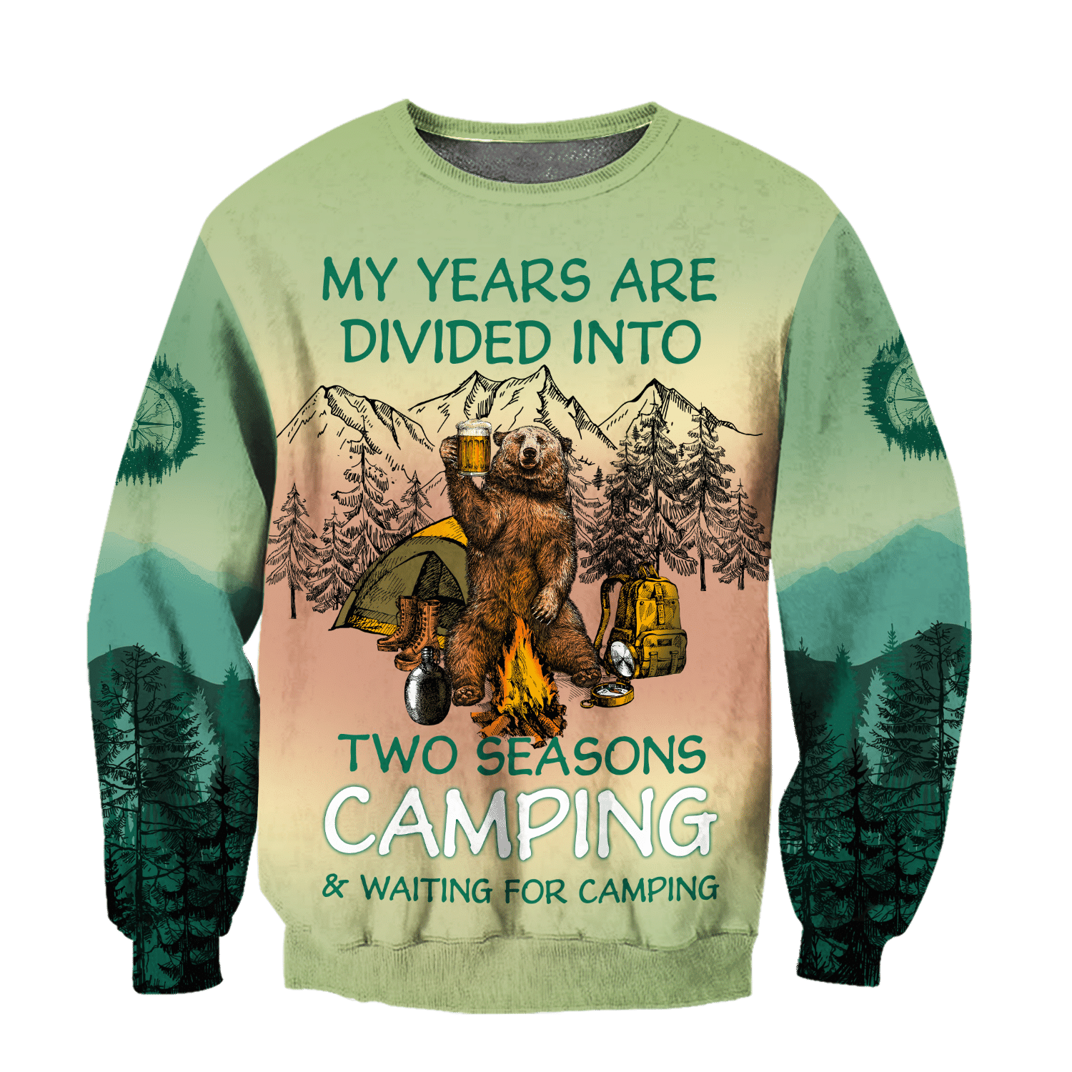 Beautiful All Over Printed Camping Hoodie For Men And Women