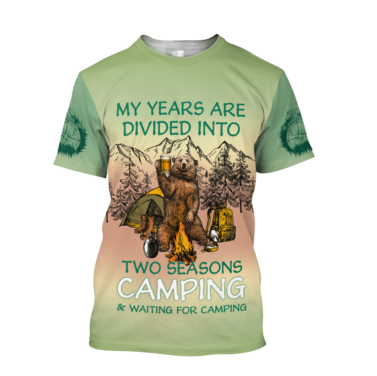 Beautiful All Over Printed Camping Hoodie For Men And Women