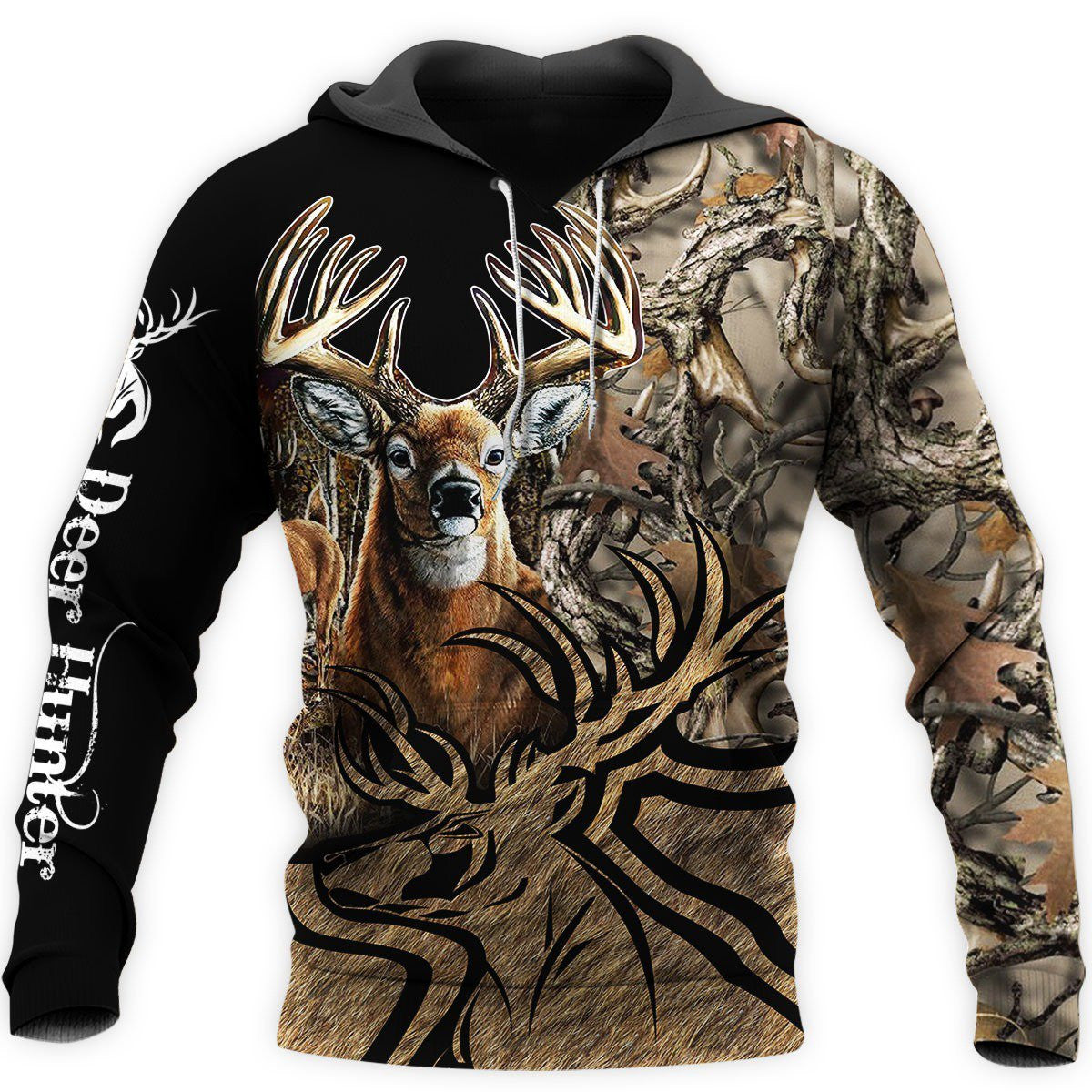 Camo Caribou Deer Hunting Hoodie T-Shirt Sweatshirt NM - Amaze Style�?�-Apparel