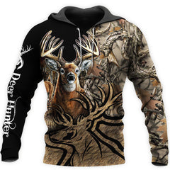 Camo Caribou Deer Hunting Hoodie T-Shirt Sweatshirt NM - Amaze Style�?�-Apparel